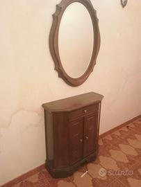 mobile ingresso vintage anni 70 con specchio ovale