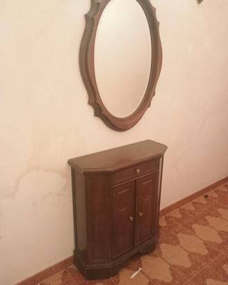 mobile ingresso vintage anni 70 con specchio ovale