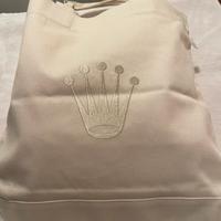 Rolex Borsa Con Logo Beige In Cotone Nuova