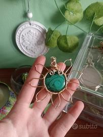 collana fiore in malachite