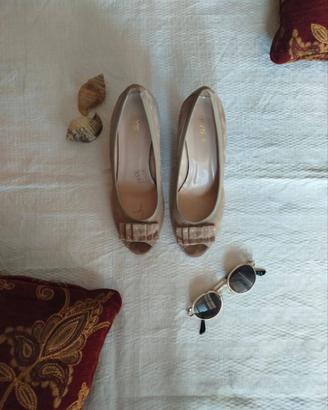 Scarpe Keys beige, tacco 6 cm – tg 38