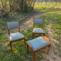 set sedie e poggiapiedi Art Deco anni 30'