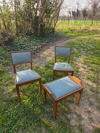 set sedie e poggiapiedi Art Deco anni 30'