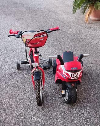 Bici Cars + moto ducati bimbo a batteria