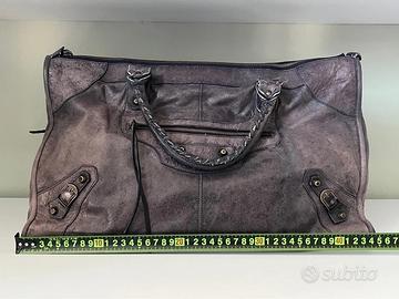 Borsa Balenciaga Work originale in pelle viola