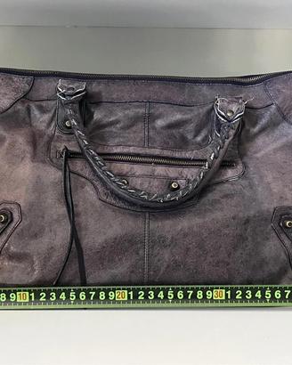 Borsa Balenciaga Work originale in pelle viola