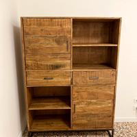 Coppia mobili in legno massello di acacia