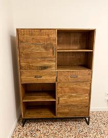 Coppia mobili in legno massello di acacia