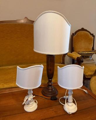 tris di lampade da tavolo