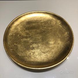 Piatto decorativo artigianale decorato Fogla ORO
