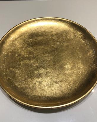 Piatto decorativo artigianale decorato Fogla ORO