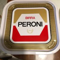 Vassoi birra Peroni di latta, vintage