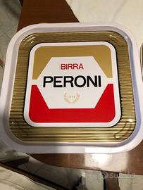 Vassoi birra Peroni di latta, vintage