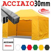 Gazebo 3x4,5 giallo pieghevole ACCIAIO laterali