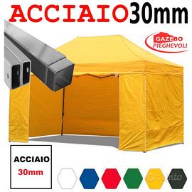Gazebo 3x4,5 giallo pieghevole ACCIAIO laterali