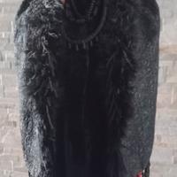 Antica mantella in broccato e velluto con