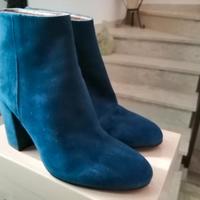 Stivaletti vera pelle scamosciata blu Formentini 
