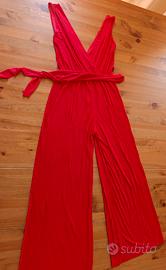 tuta intera elegante rosso