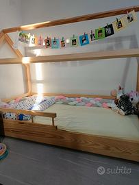 Lettino montessoriano a capanna