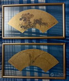 VENTAGLI CINESI  incorniciati  in vetro