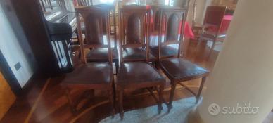 Sedie antiche in pelle