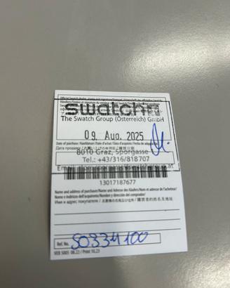 Omega swatch colorazione Grigio Nero