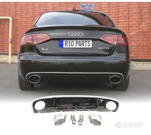 DIFFUSORE AUDI A4 B8 11-15 LOOK RS4 DOPPIA USCITA