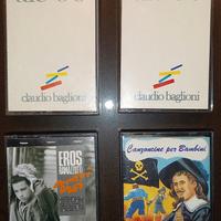 4 musicassette vintage con valigetta in plastica