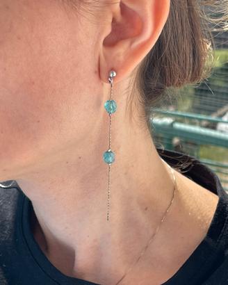 Orecchini vintage pendenti argento 925 azzurri