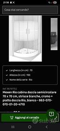 Piatto e box doccia semicircolare 70x70