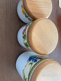 Set contenitori ceramica sale-zucchero-caffè