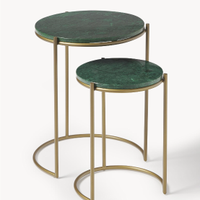 Tavolini in marmo verde con gambe oro Westwing