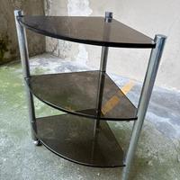 Scaffale angolare piccolo vetro metallo 35x35 h68