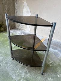 Scaffale angolare piccolo vetro metallo 35x35 h68