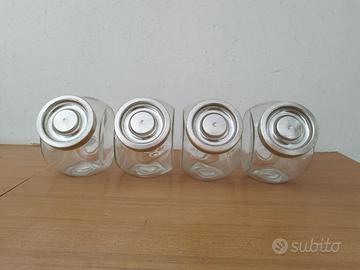 Lotto 4 vasi vetro caremelle vintage