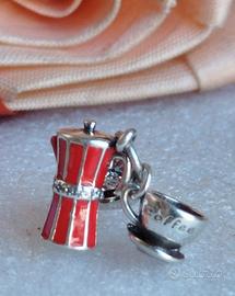 charm tazzina con caffè nuovo argento S 925 