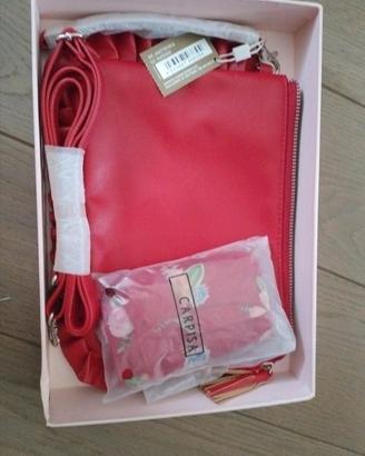 Borsa Carpisa rossa nuova con foulard incluso