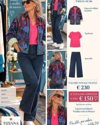 Giacca velluto ricamato & Denim