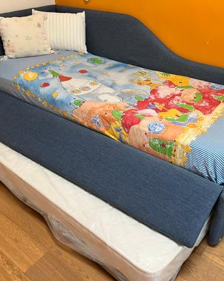 Letto singolo con doppia rete e doppio materasso
