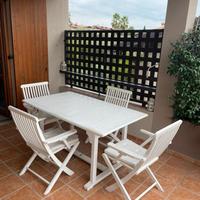 Tavolo shabby chic 90x 150 allungabile con 5 sedie