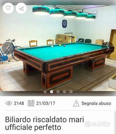 biliardo riscaldato mari 