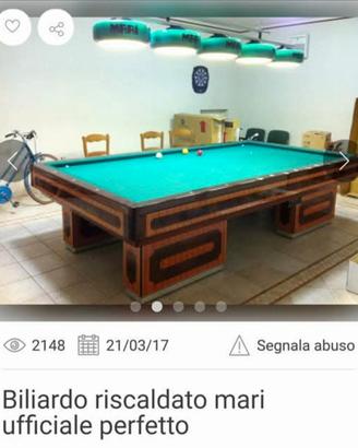 biliardo riscaldato mari 