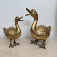 Coppia di Papere in Ottone Massiccio - Sculture