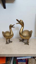 Coppia di Papere in Ottone Massiccio - Sculture
