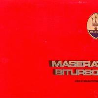 MASERATI BITURBO II 1986 MANUALE USO MANUTENZIONE