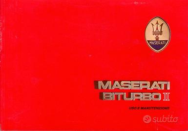 MASERATI BITURBO II 1986 MANUALE USO MANUTENZIONE