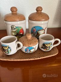 Set tazzine zuccheriera vassoietto sale/zucchero