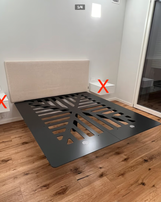 letto Lago Fluttua 180 x 200 cm testiera h 75