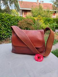 Borsa cartella vintage in pelle.