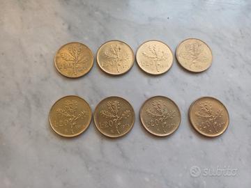 Set monete 200 lire dal 1970 al 1977